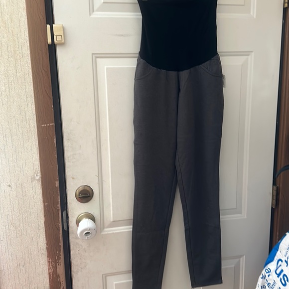 MOTHERHOOD FRENCH TERRY MATERNITY LEGGING: FULL PANEL: GRAY: NEW WITH TAGS: SZ L - Picture 1 of 5